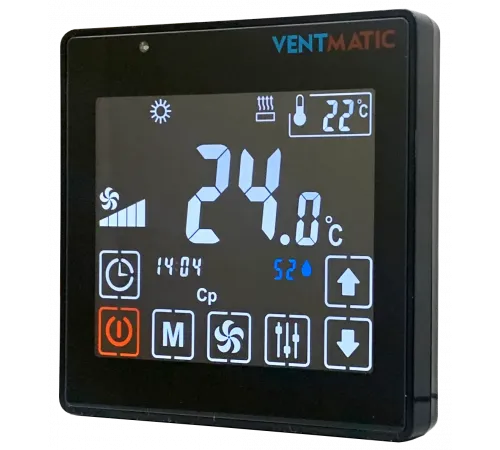 Шкаф управления приточной вентиляцией VENTMATIC PUW380-1VR-ATL с водяным нагревом, управление внешним ПЧ, 3 фазы, 380В