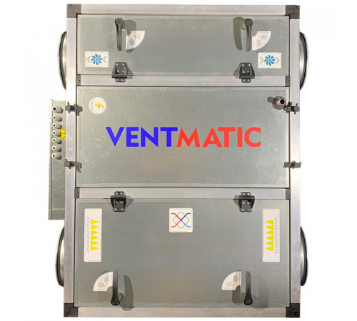 Приточно-вытяжная установка Ventmatic VMPVU-E-PR-1000-6.0/3-1 компактная с пластинчатым рекуператором, 1000м³/ч, 6.0 kW