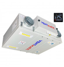 Приточно-вытяжная установка Ventmatic VMPVU-E-PR-300-1.8/1-1 компактная с пластинчатым рекуператором, 300м?/ч, 1.8 kW/230AC