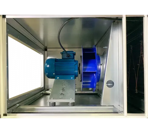 Моноблочная приточная установка Ventmatic VMPVU-PKMi-2-FK(G4)-HE3-RH25C/0.55/3, типоразмер 2, электронагрев, 380AC