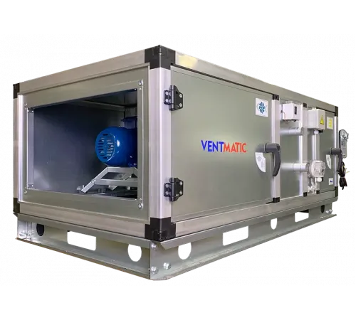 Моноблочная приточная установка Ventmatic VMPVU-PKMi-2-FK(G4)-HE3-RH25C/0.55/3, типоразмер 2, электронагрев, 380AC
