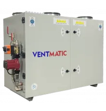 Приточно-вытяжная установка Ventmatic VMPVU-W-RR-500-2-V с роторным рекуператором, водяной нагрев, 500м?/ч, выхлоп вверх, напольная